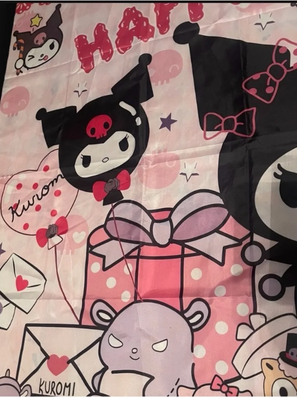 Sanrio Kuromi Happy Birthday Backdrop Banner - 5x3ft Kawaii Party Decoration